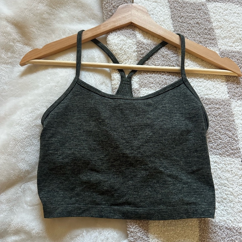 Dark Gray Racerback Crop Top